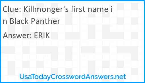 Killmonger's first name in Black Panther Answer