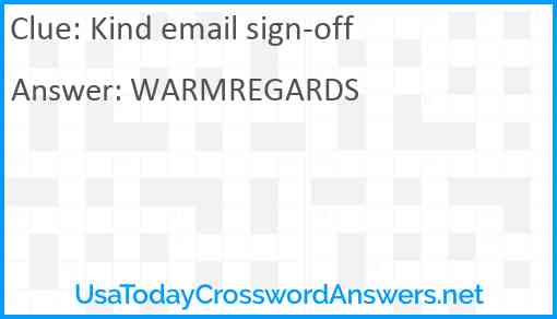 Kind email sign-off Answer