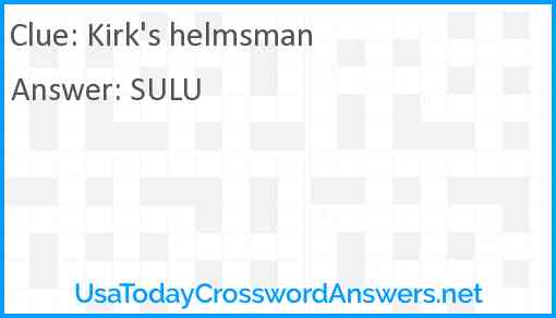 Kirk's helmsman Answer