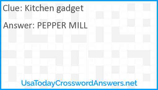 Kitchen gadget Answer