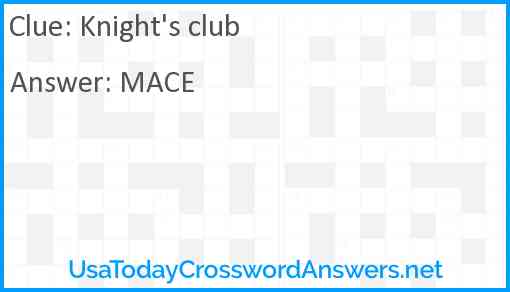 Knight's club Answer