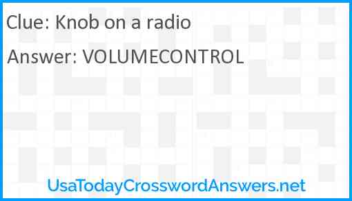 Knob on a radio Answer
