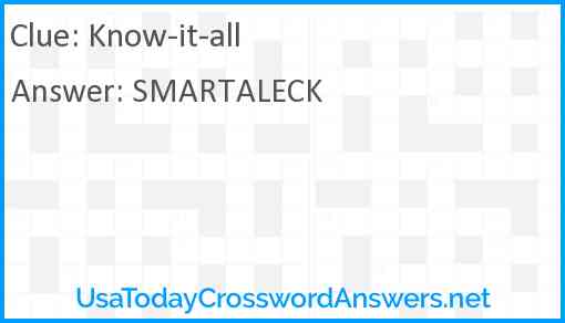 Know-it-all Answer