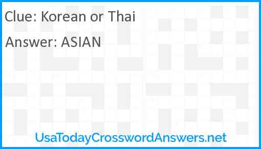 Korean or Thai Answer
