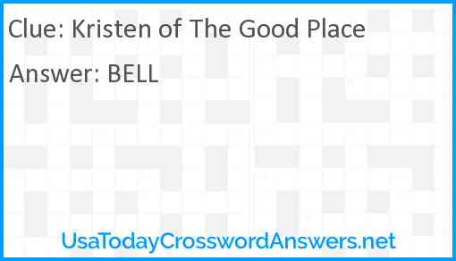 Kristen of The Good Place Answer