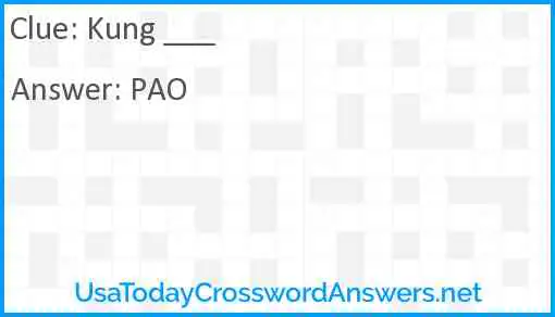 Kung ___ Answer