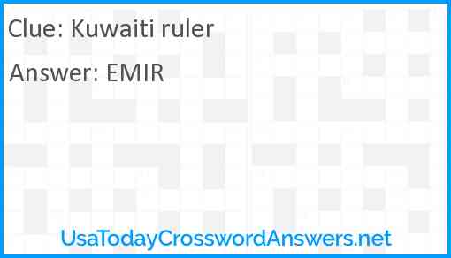 Kuwaiti ruler Answer