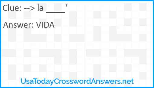 --> la ____' Answer