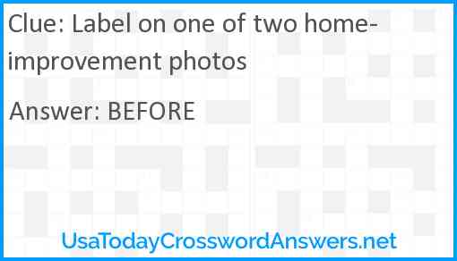 Label on one of two home-improvement photos Answer