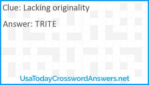 Lacking originality Answer