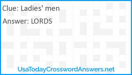 Ladies' men Answer