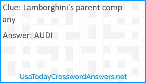 Lamborghini's parent company Answer