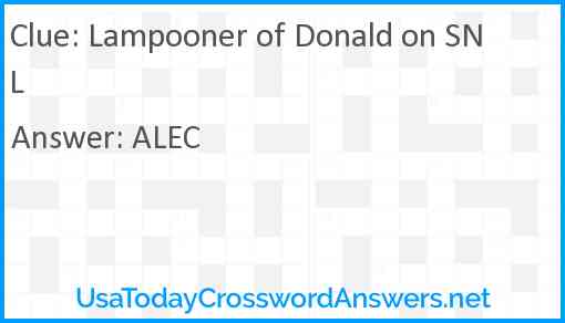 Lampooner of Donald on SNL Answer