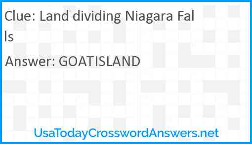 Land dividing Niagara Falls Answer