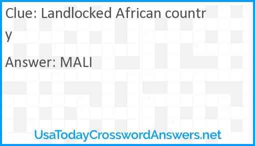 Landlocked African country Answer