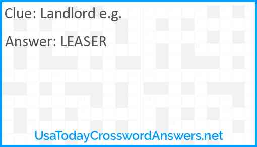 Landlord e.g. Answer