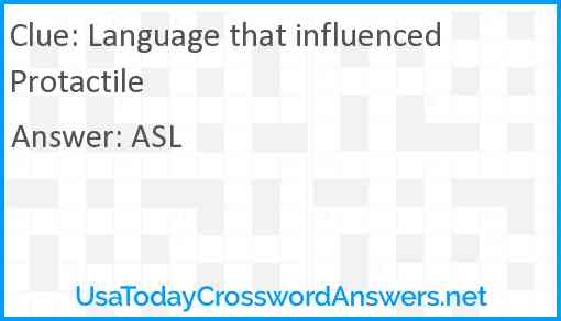 Language that influenced Protactile Answer