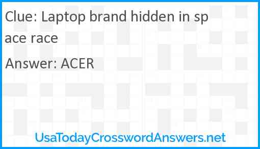 Laptop brand hidden in space race Answer