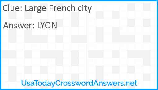 Large French city Answer