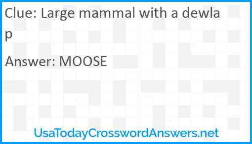 Large mammal with a dewlap Answer