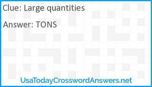 Large quantities Answer