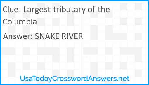 Largest tributary of the Columbia Answer