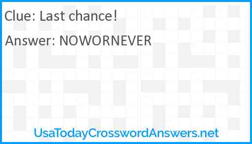 Last chance! Answer