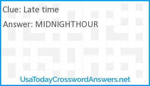 Late time Answer