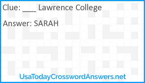 ___ Lawrence College Answer
