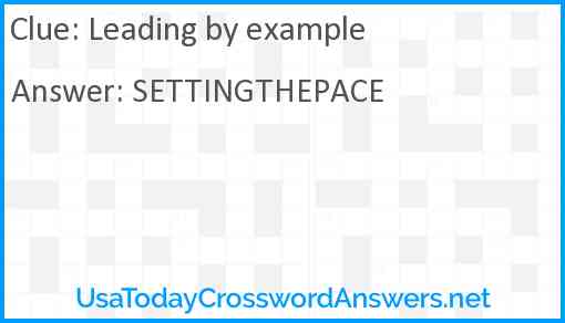 Leading by example Answer