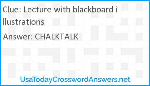 Lecture with blackboard illustrations Answer