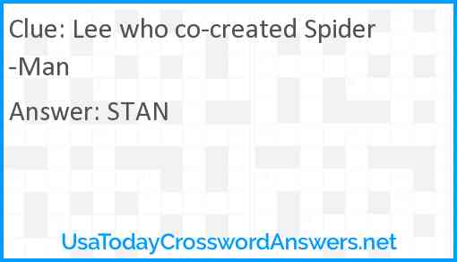 Lee who co-created Spider-Man Answer