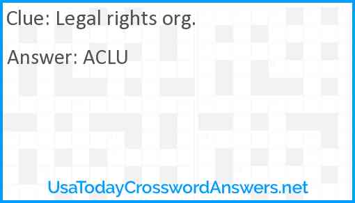 Legal rights org. Answer