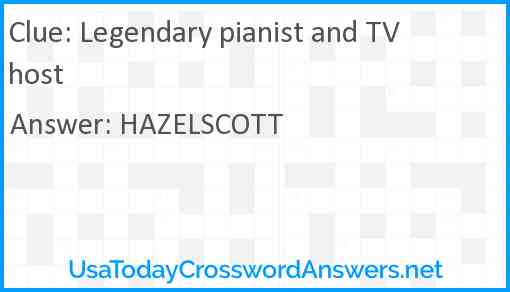 Legendary pianist and TV host Answer