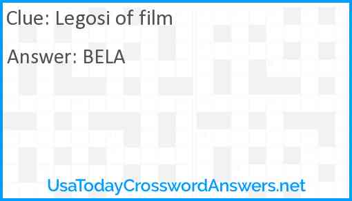 Legosi of film Answer