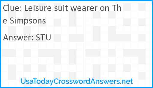 Leisure suit wearer on The Simpsons Answer