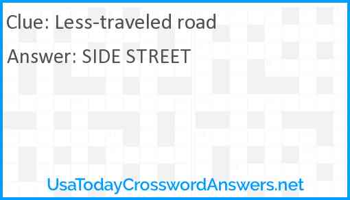 Less-traveled road Answer