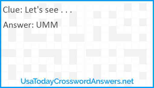 Let's see . . . Answer