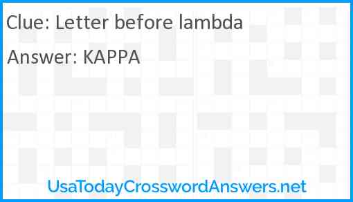 Letter before lambda Answer