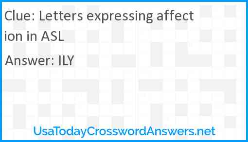 Letters expressing affection in ASL Answer