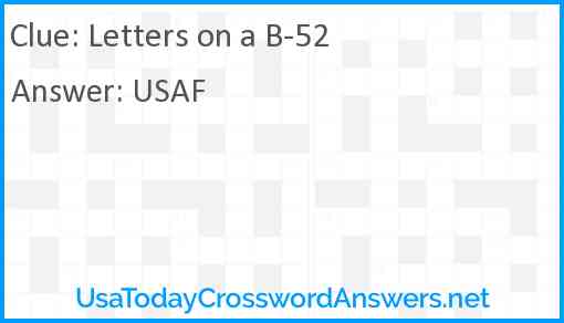 Letters on a B-52 Answer