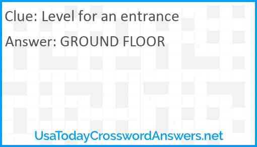 Level for an entrance Answer