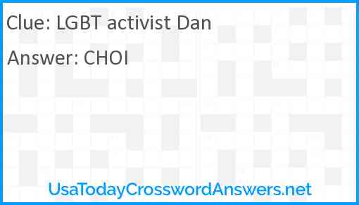 LGBT activist Dan Answer