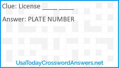 License ____ ____ Answer