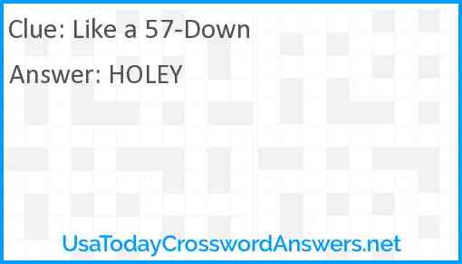 Like a 57-Down Answer