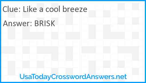 Like a cool breeze Answer