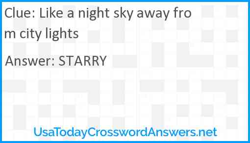 Like a night sky away from city lights Answer