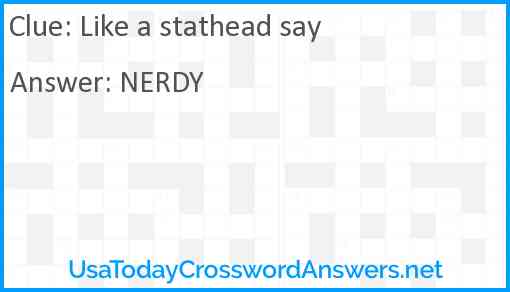 Like a stathead say Answer