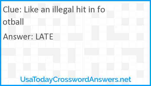 Like an illegal hit in football Answer