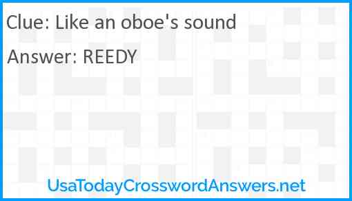 Like an oboe's sound Answer